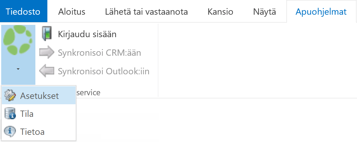 Outlook Add-in käyttöönotto » CRM-service - Resources