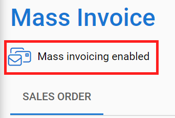 When mass invoicing is enabled, it shows it under the name of the Sales Order