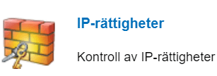 Ikon av en brandvägg med en nyckel som symboliserar kontroll av IP-behörigheter.
