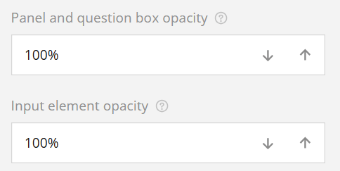 Interface with two opacity settings at 100% with dropdown arrows for adjustments.