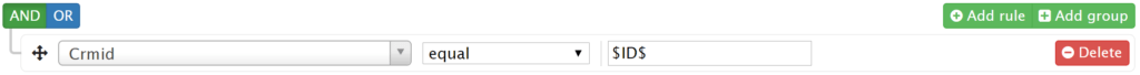 Graphical user interface for a rule-based system with options to add rules and groups.