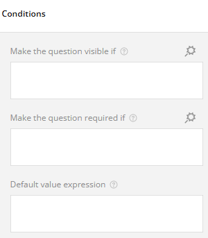 Screenshot of a form builder interface showing conditional logic settings for a question.