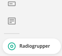 Gränssnittsavsnitt som visar en vald radioknapp märkt ”Radiogrupper”.