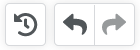 Tre ikoner: en uppdateringssymbol och två pilar som pekar åt vänster och höger.