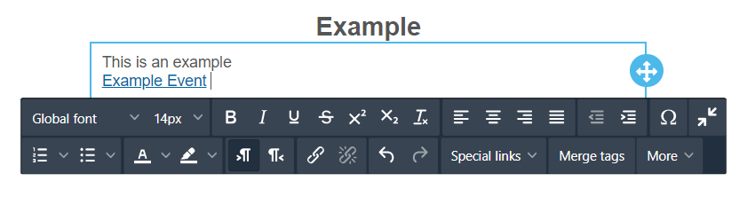 shows the final view where the link with the event name is visible