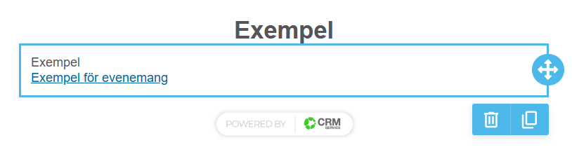 visar den slutliga vyn där länken med evenemangsnamnet är synlig