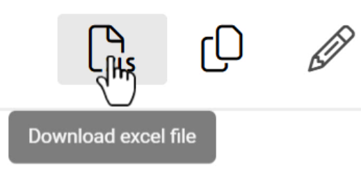 mouse cursor over xls icon and text "download excel file"