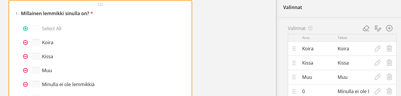 kuvakaappaus kysymyksestä, j