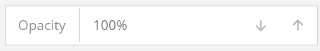 A graphic tool interface showing an 'Opacity' setting at '100%' with up and down arrows for adjustment.