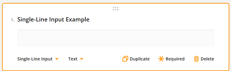 Screenshot of a user interface with a single-line text input field titled 'Single-Line Input Example'.