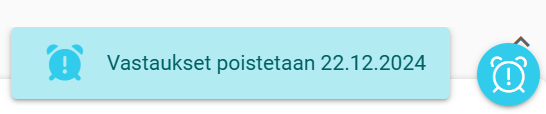 Ilmoitus vastausten poistamisesta 22. joulukuuta 2024.