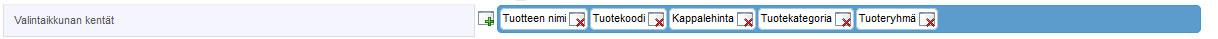 Screen capture of a dropdown menu titled "Popup fields" with options like Product Name, Part Number, Unit Price.
