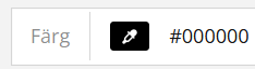 En palettikon med etiketten ”Färg” och färgkoden ”#00”.
