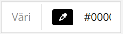 Palettikuvake, jossa on merkintä 'Väri' ja värikoodi '#00'.