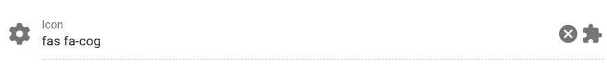 Screenshot of a settings icon with a gear symbol, labeled "fas fa-cog", indicating functionality for adjustments or configuration.